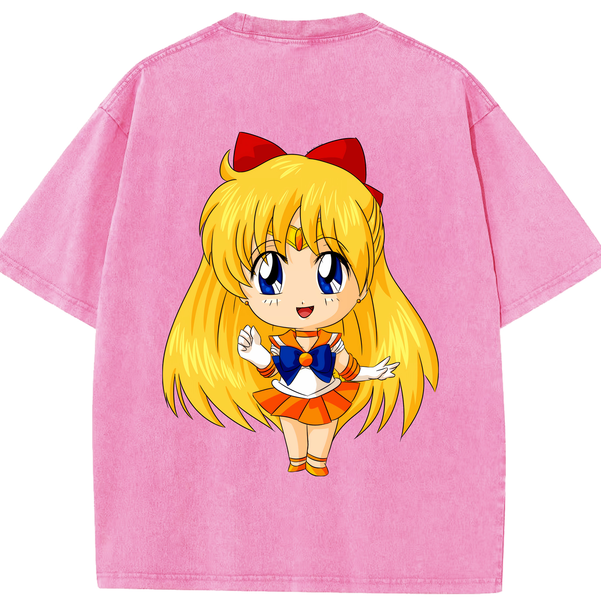 （画像用） 美少女戦士セーラームーン 愛野 美奈子 あいの みなこ Sailor Moon Aino Minako 綿100% ヴィンテージ風 半袖Tシャツ（背面プリント）